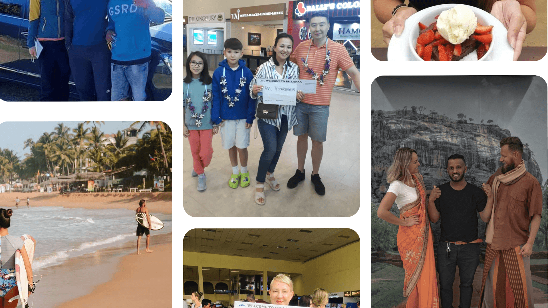 Customers dining by a waterfall